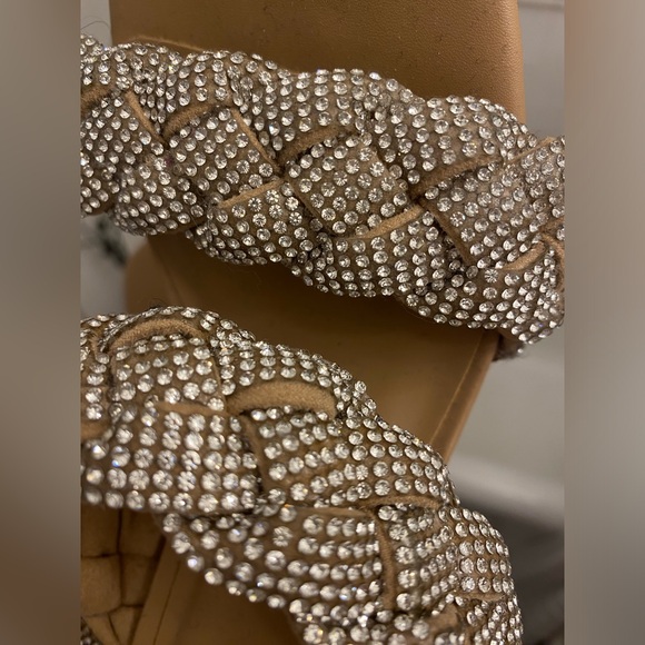 STEVE MADDEN | tan bejeweled heels size 9.5 never worn - Picture 4 of 6